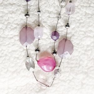 Purple and Silver 2-Tier Necklace